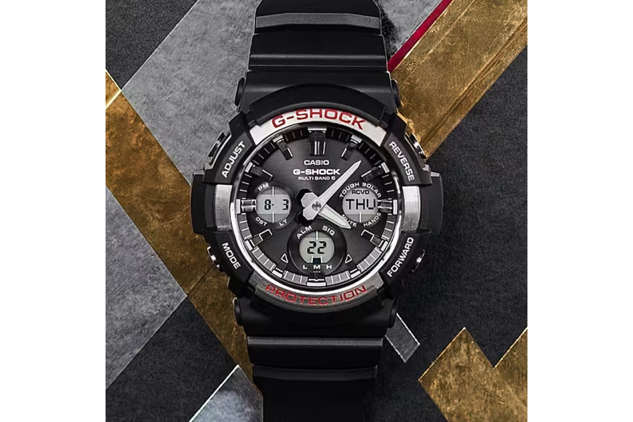 カシオ G-SHOCK Gショック 電波ソーラー腕時計 アナデジ 20気圧防水 多機能腕時計 ブラック GAW-100B-1A-