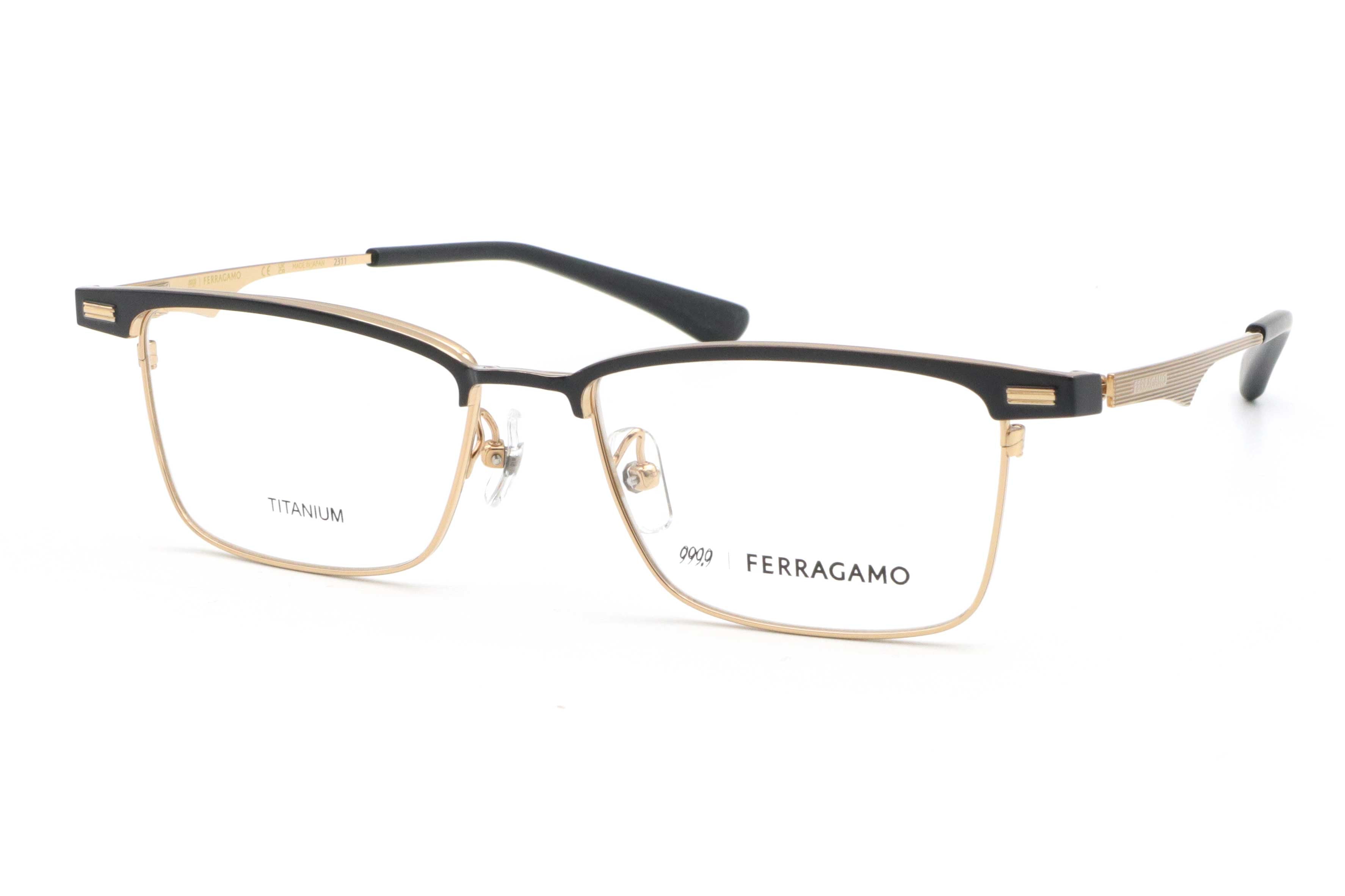 999.9×FERRAGAMO(フォーナインズ・フェラガモ) SF 9010-017ブラック/ゴールド(53) – 武田メガネオンラインショップ