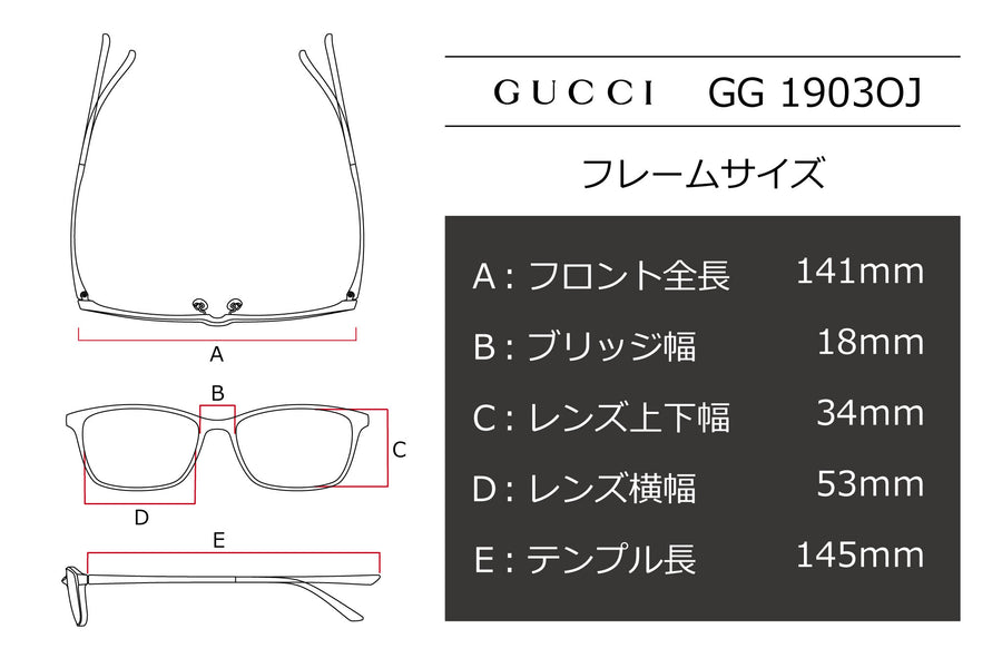【鯖江製】GUCCI(グッチ) GG 1903OJ-002ブラウンデミ(53)