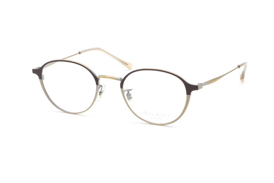 【鯖江製】iNtimite(アンティミテ) INE-5001-MBRKBNHAGマットブリックブラウンハーフ(46)
