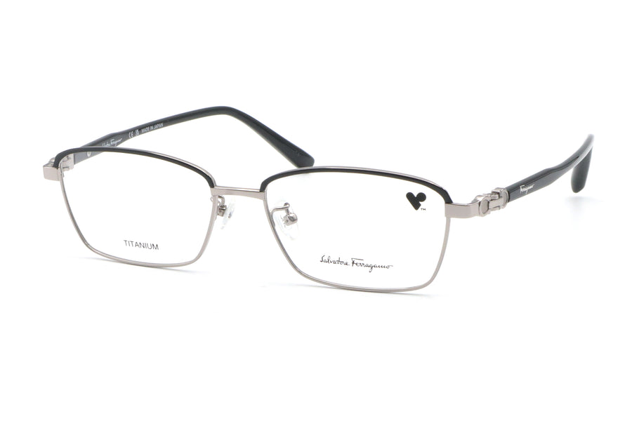 【鯖江製】Ferragamo(フェラガモ) SF 2545A-039ブラック/シルバー(54)