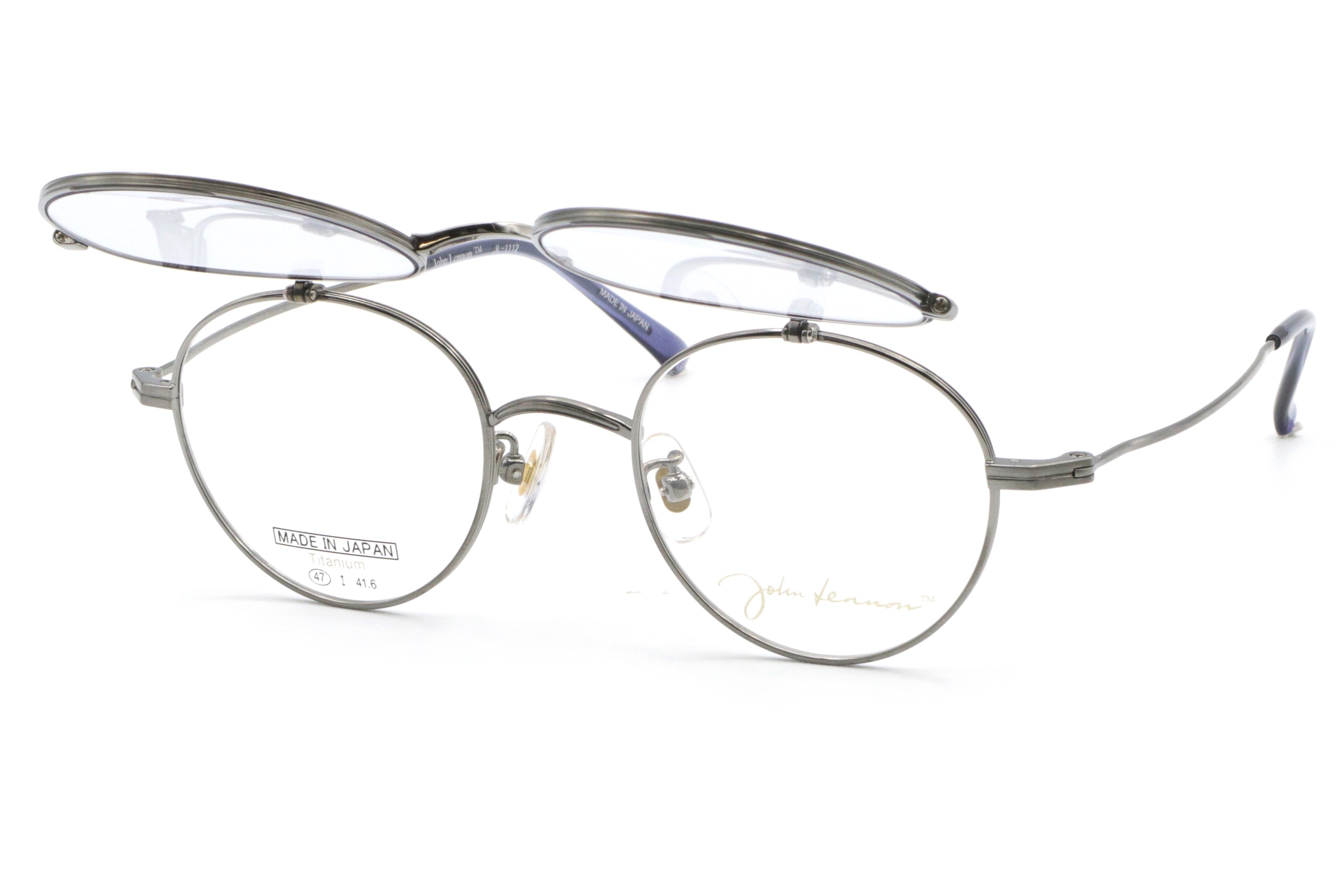 【鯖江製】ビートルズ ジョン・レノン 眼鏡 フレームのみ 鯖江製】John Lennon(ジョンレノン) JL 1112-1シルバーグレー(47
