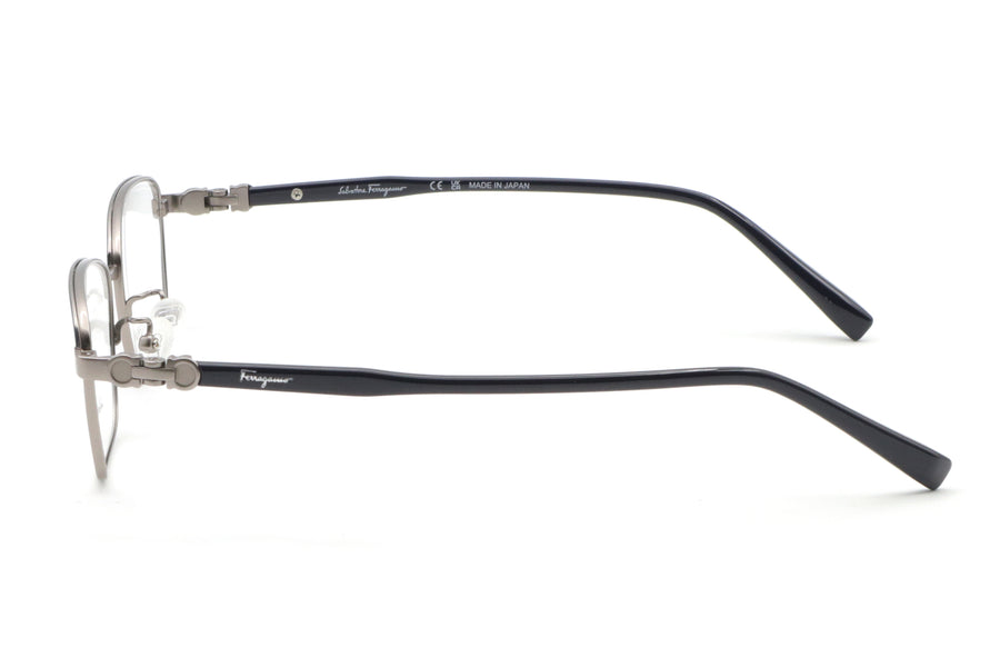 【鯖江製】Ferragamo(フェラガモ) SF 2545A-463ネイビー/マットシルバー(54)