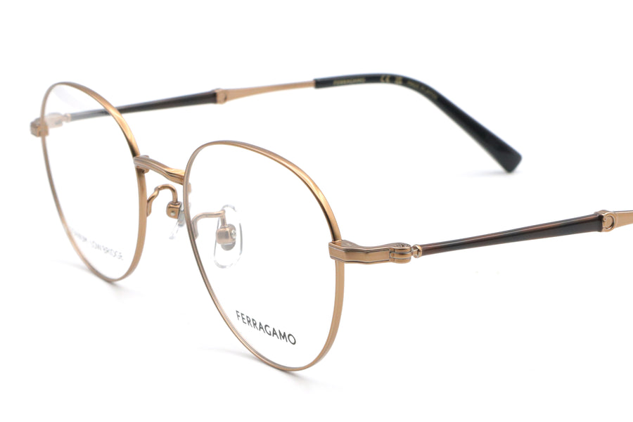 【鯖江製】FERRAGAMO(フェラガモ) SF 2550A-761ブラウンゴールド(51)