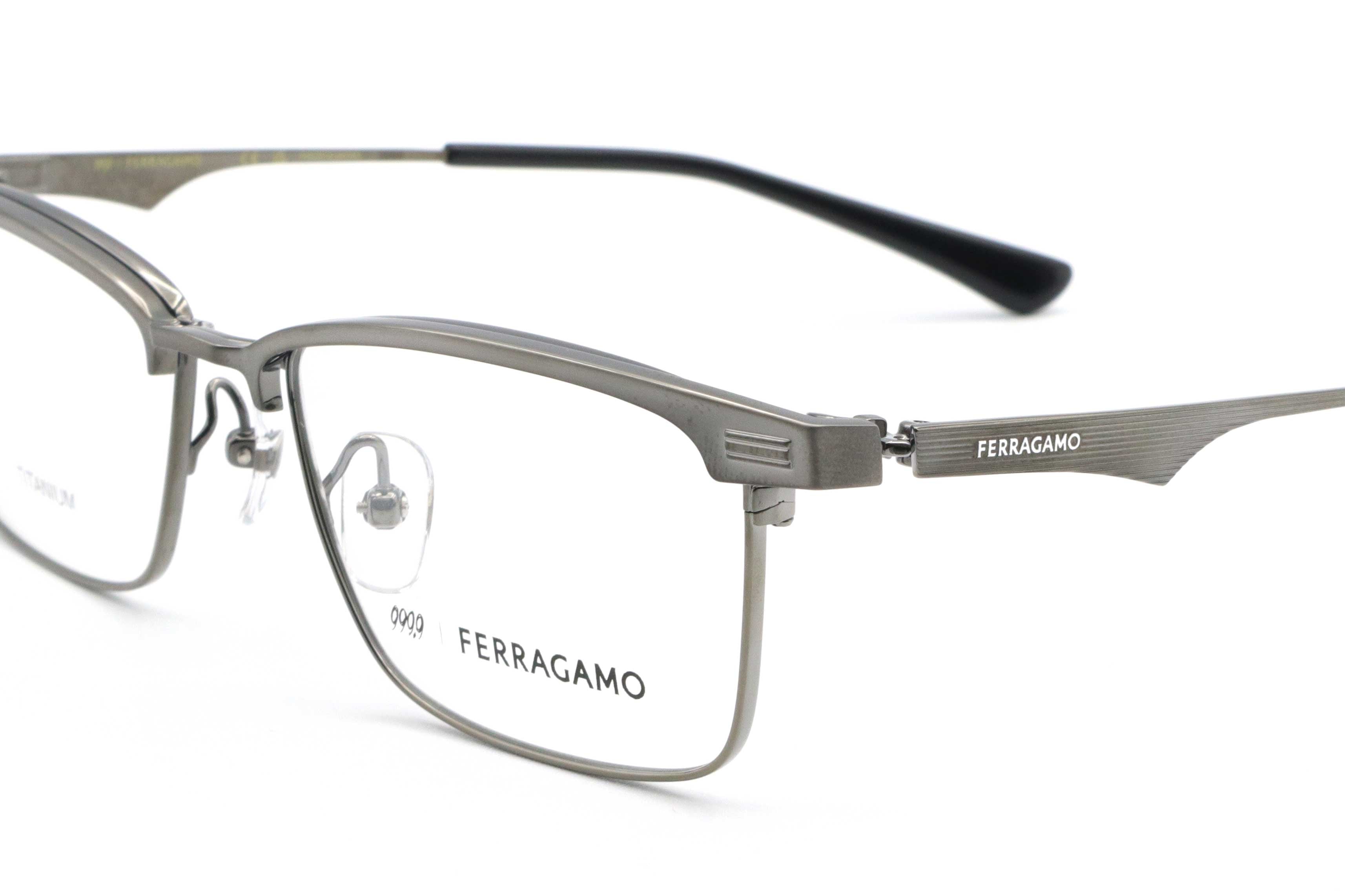 999.9×FERRAGAMO(フォーナインズ・フェラガモ) SF 9010-035アンティークグレー(53) – 武田メガネオンラインショップ