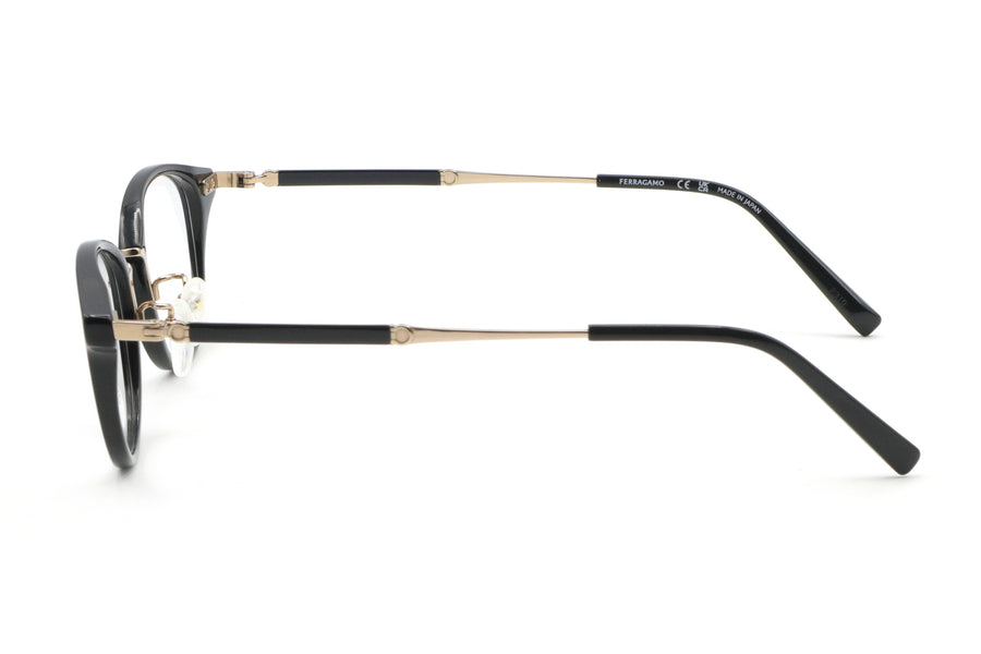 【鯖江製】Ferragamo(フェラガモ) SF 2981LB-001ブラック/ゴールド(47)