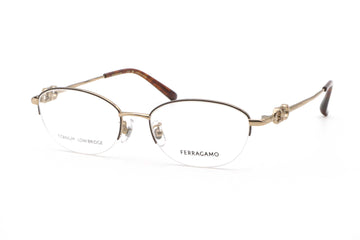 【鯖江製】FERRAGAMO(フェラガモ) SF 2576LBN-722ブラウン/ゴールド(51)