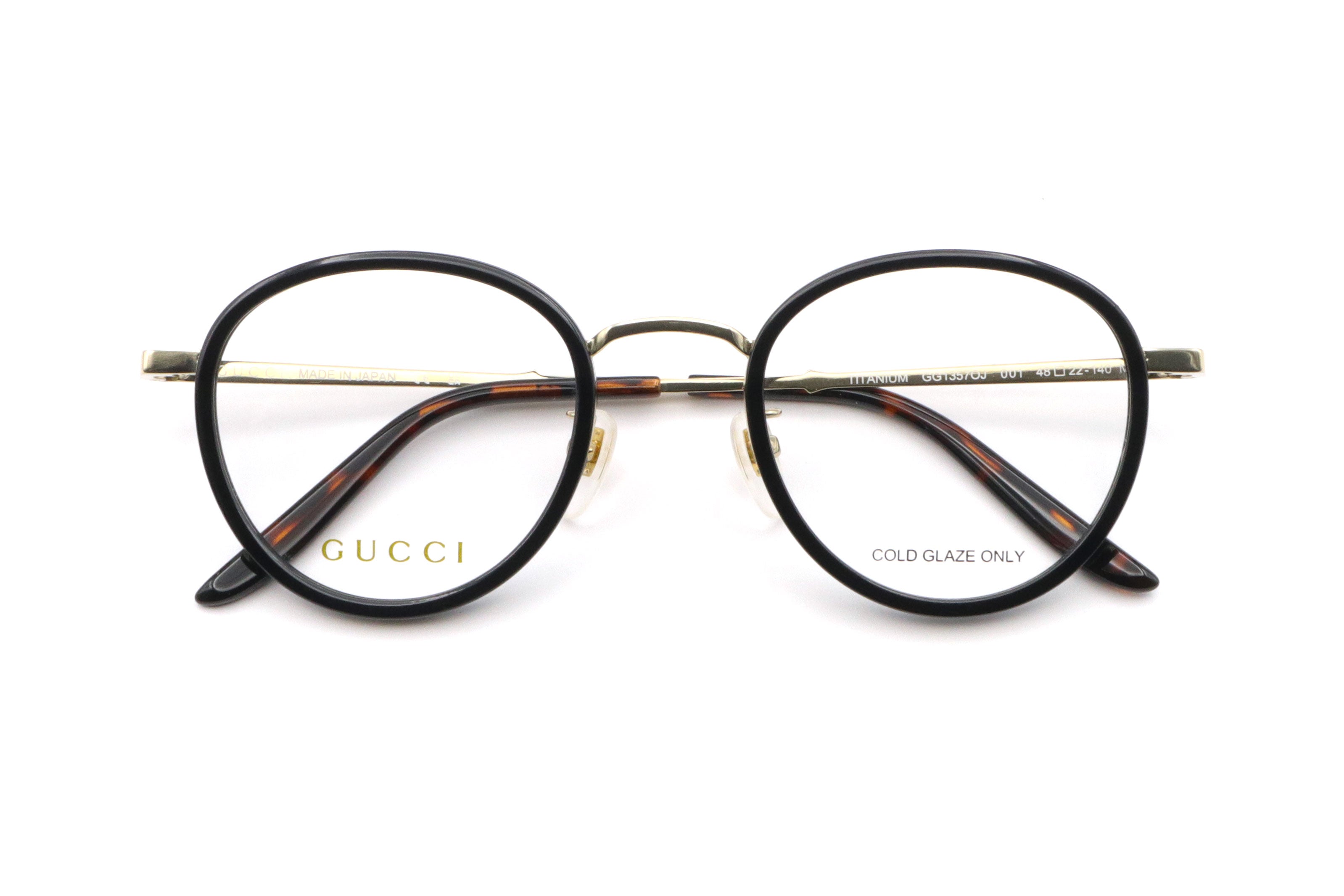 【鯖江製】GUCCI(グッチ) GG 1357OJ-001ブラック/ゴールド(48)