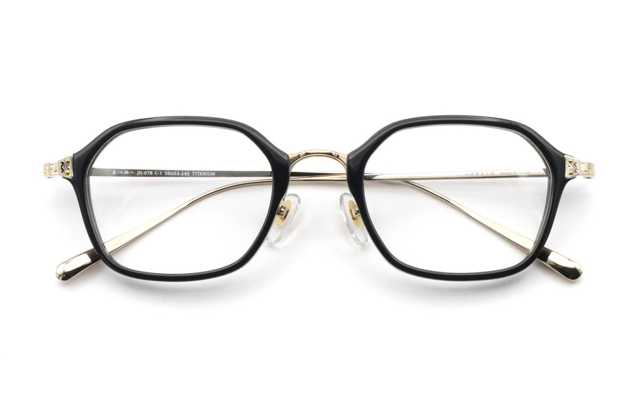 【鯖江製】越前國甚六作(ジンロクサク) JN 078-1ブラック/ゴールド(50)