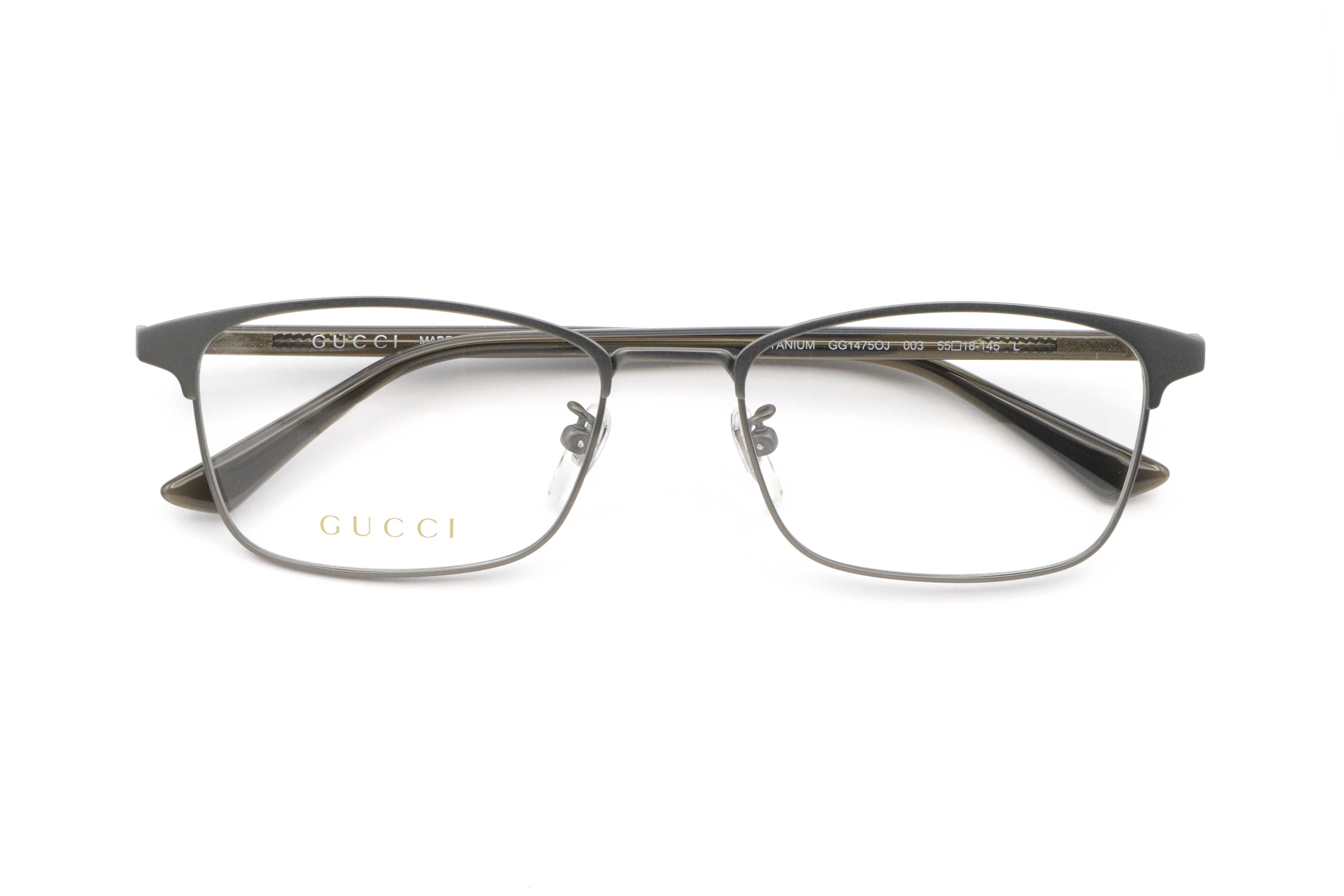 GUCCI/グッチ メガネ マットグレー/ラバーテンプル/べっ甲風柄 グッチ 伊達メガネ レディース フォックス べっ甲 インター