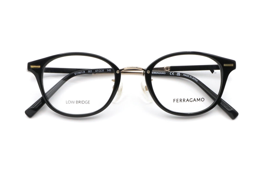 【鯖江製】Ferragamo(フェラガモ) SF 2981LB-001ブラック/ゴールド(47)