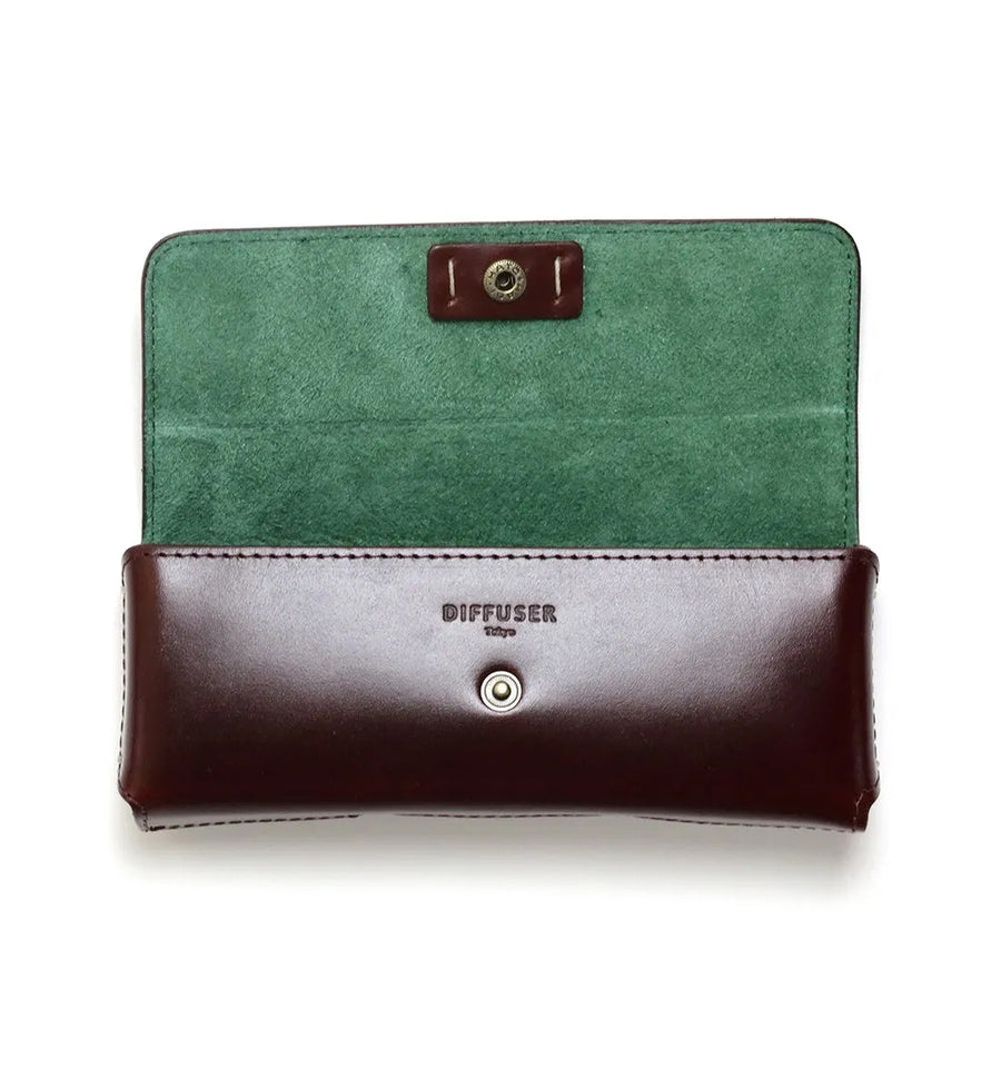 DIFFUSER(ディフューザー) SG1163B OIL LEATHER RECT EYEWEAR CASE チョコブラウン