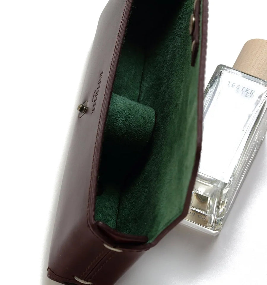 DIFFUSER(ディフューザー) SG1163B OIL LEATHER RECT EYEWEAR CASE チョコブラウン