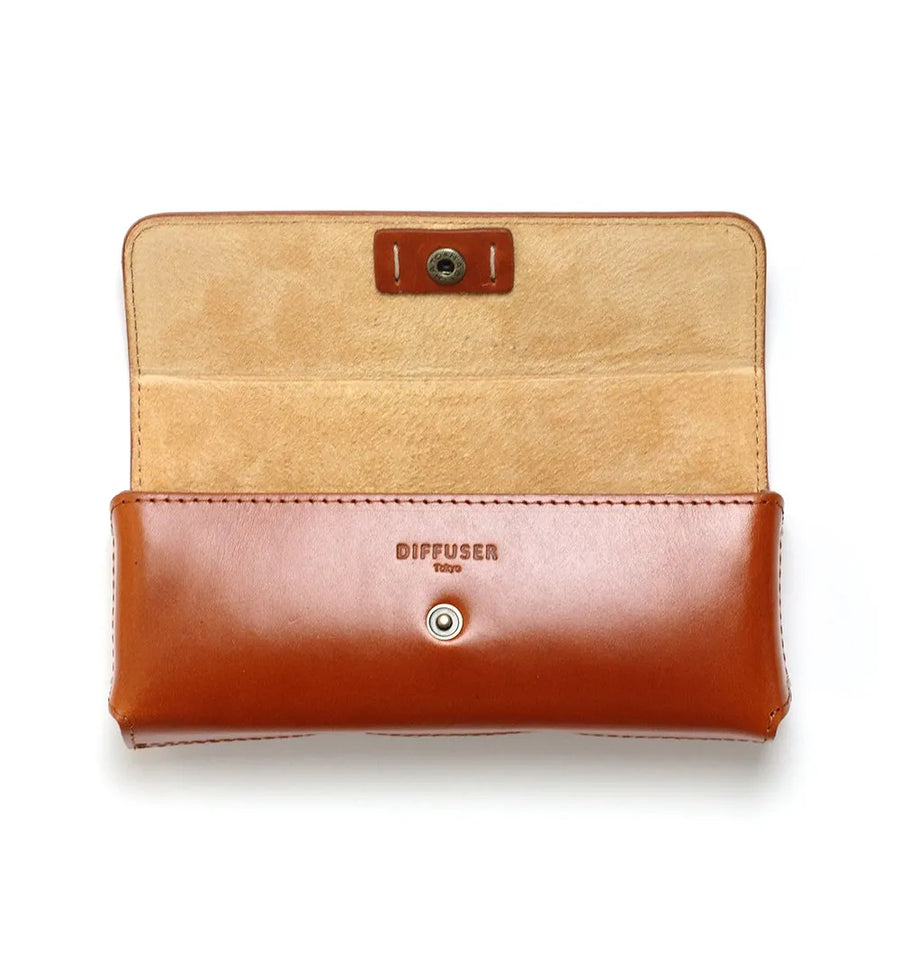 DIFFUSER(ディフューザー) SG1163C OIL LEATHER RECT EYEWEAR CASE キャメル