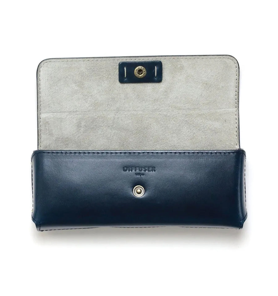 DIFFUSER(ディフューザー) SG1163D OIL LEATHER RECT EYEWEAR CASE ブルー