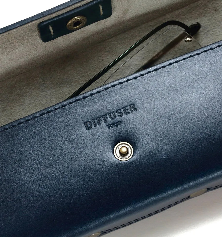 DIFFUSER(ディフューザー) SG1163D OIL LEATHER RECT EYEWEAR CASE ブルー