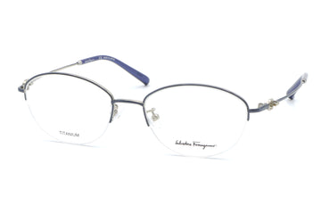 【鯖江製】Ferragamo(フェラガモ) SF 2571LB-410ブルー(53)