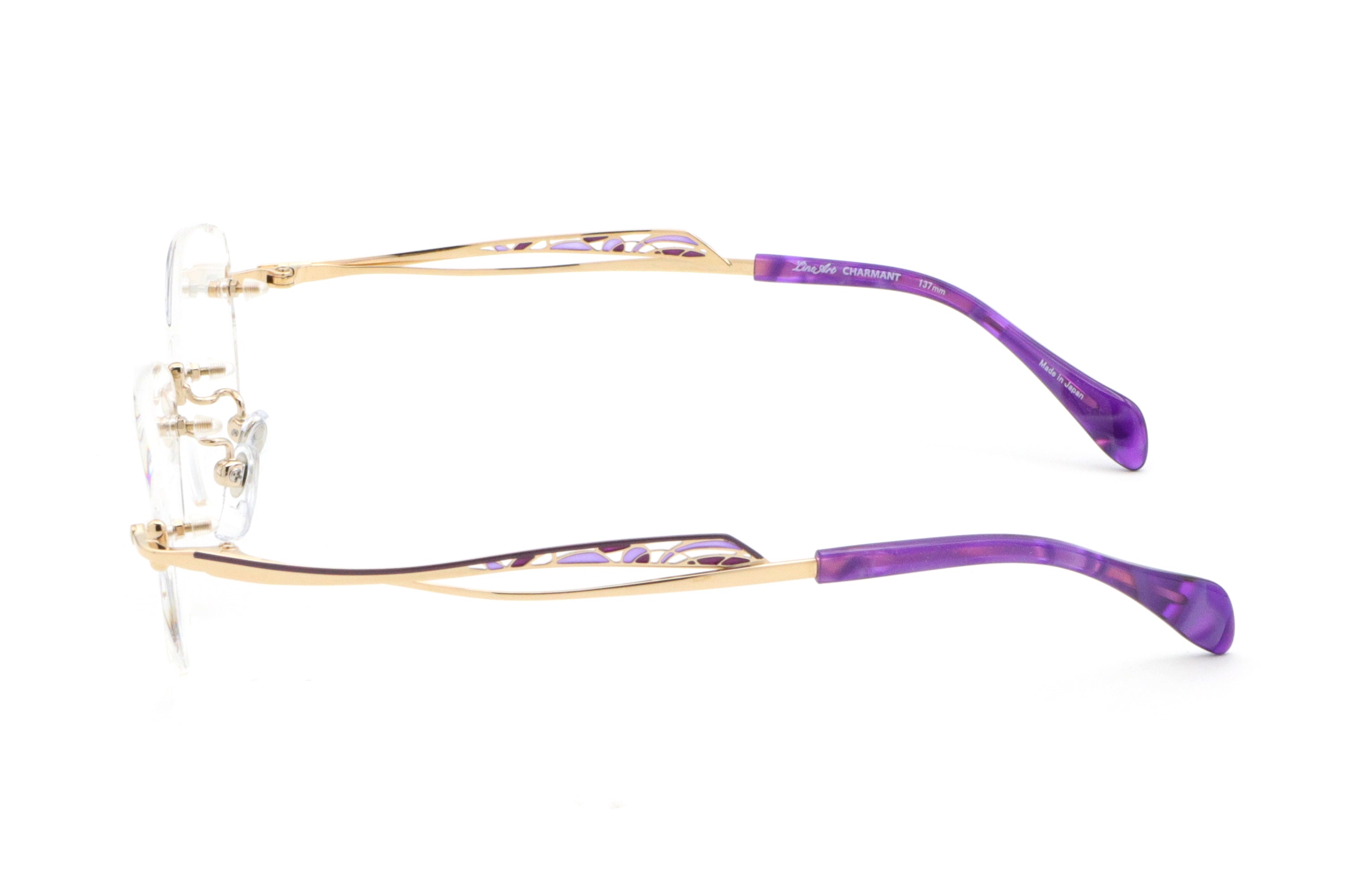 Line Art(ラインアート) XL 1703-WGホワイトゴールド/パープル(52