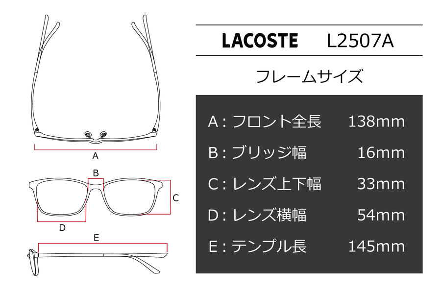 LACOSTE(ラコステ) L 2507A-001マットブラック(54)